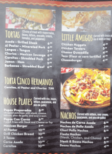 Cinco Hermanos Taco Shop Menu